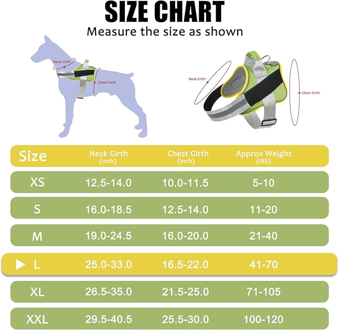 Bolux Dog Harness, No-Pull Reflective Dog Vest, Breathable Adjustable Pet Harness with Handle for Outdoor Walking - No More Pulling, Tugging or Choking (X-Small (Pack of 1), GreenYellow) Bolux