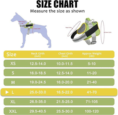 Bolux Dog Harness, No-Pull Reflective Dog Vest, Breathable Adjustable Pet Harness with Handle for Outdoor Walking - No More Pulling, Tugging or Choking (X-Small (Pack of 1), GreenYellow) Bolux