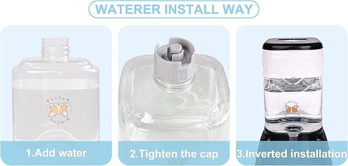 ELEVON Automatic Pet Water Feeder, 3.8L Gravity Cat Water Dispenser with Cat Water Bowl, Large Capacity Water Feeder for Kitten & Small and Medium-Sized Dogs (Black) - PAWPICO