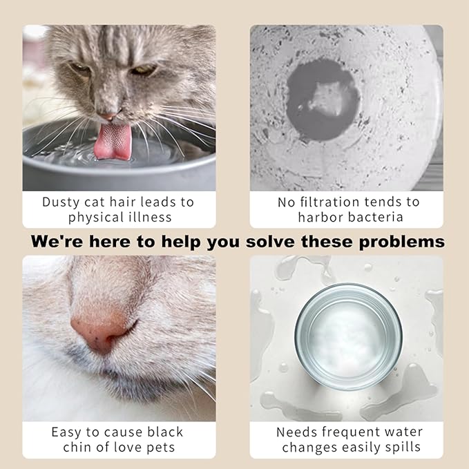 Meill Cat Water Fountain Stainless Steel, 85oz/2.5L Wireless Pet Fountain Battery Operated, 220° Automatic Sensing Circulating Dog Drinking Dispenser, Silent Pump for Indoor Use, Easy to Clean, White - PAWPICO