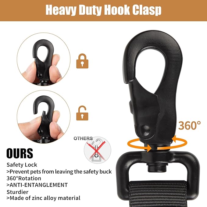 Tactical Dog Collar Leash Set, Adjustable Military Training Nylon Collar Dog Training with Control Handleand Metal Buckle, Dog Collar for Medium Large Dogs (Black,L) - PAWPICO