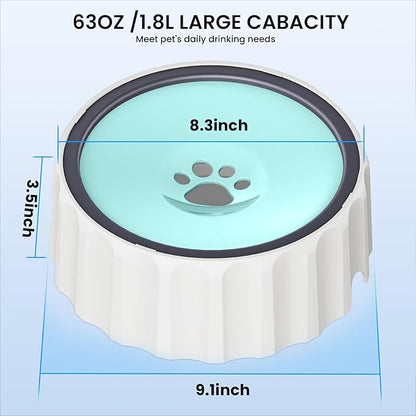 Dog Water Bowl No Spill 70oz/2L Large Capacity Dog Water Bowl Dispenser Non Slip No Splash Dog Water Bowl Pet Slow Feeder No Drip Dog Water Bowl on Vehicle Slow Water Bowl for Dogs and Cat Green - PAWPICO