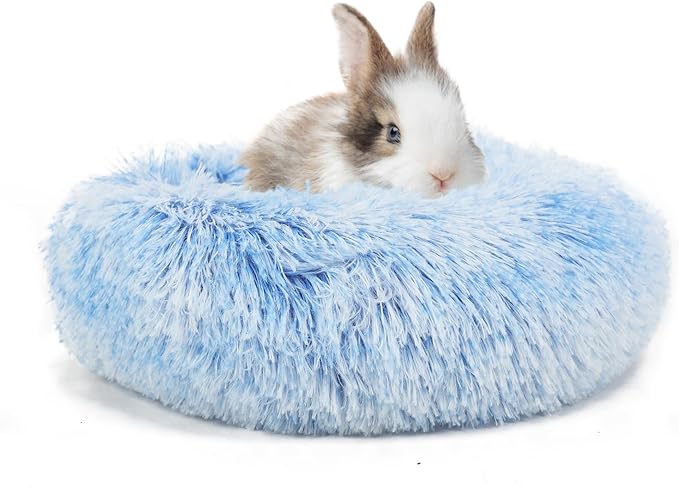 Hamster Bed Cute Blue and White Warm Cushion for Small Animal - Comfortable Sleep Mat Pad for Guinea Pigs/Hedgehog/Squirrel/Mice/Rats/Chinchilla Nest House 11.8 inch - PAWPICO