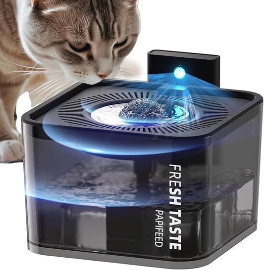 Cat Water Fountain: 106oz/3L Premium Pet Water Fountain Dispenser with Smart Motion Sensor with Filter, Wireless Battery Power Water Fountain for Cats - PAWPICO
