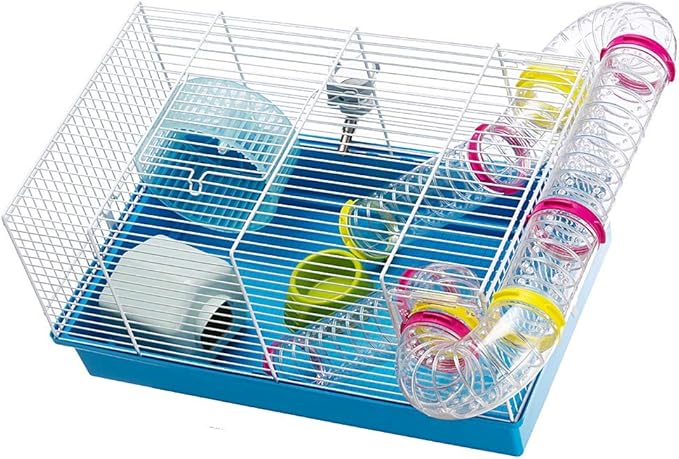 Ferplast Paula Small Hamster Cage | Fun & Interactive Cage Measures Measures 18.11L x 11.61W x 9.6H & Includes All Accessories Ferplast