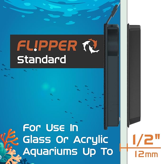 FL!PPER Flipper Magnetic Aquarium Glass Cleaner & Fish Tank Accessories | Effortless Algae Remover for Fish Tank (Standard) FLPPER