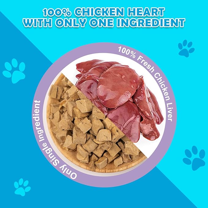 Chicken Liver Dog Treats - Freeze Dried Liver Treats Organic Single Ingredient All Natural Grain-Free Perfect for Training Topper or Snack（4.5oz） - PAWPICO