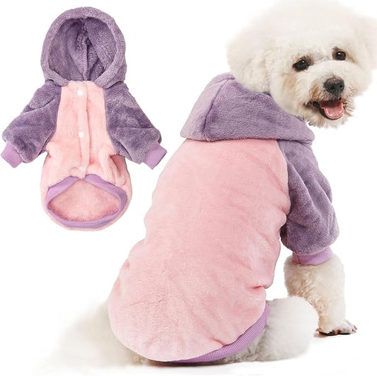 FabriCastle Dog Hoodie Sweater, Dog Clothes, Dog Coat, Dog Jacket for Small or Medium Dogs Boy or Girl, Ultra Soft and Warm Cat Pet Sweaters (Pink Body, Medium) - PAWPICO