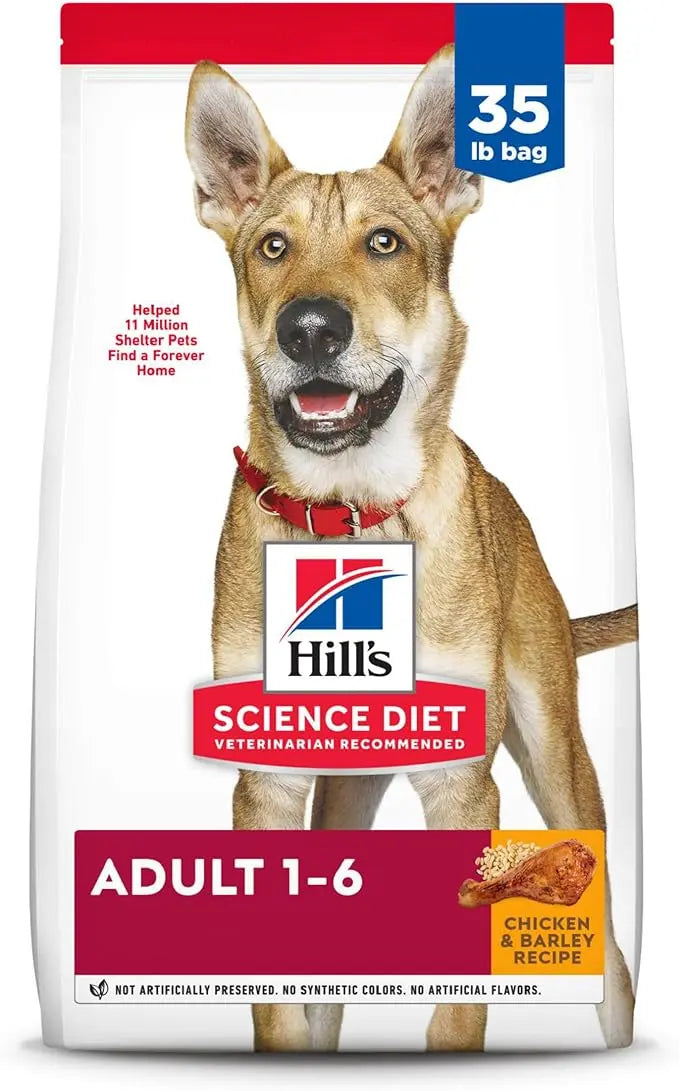 Hill's Science Diet Adult 1-6 Premium Nutrition Dry Dog Food, Chicken & Barley, 35 lb Bag (Pack of 1) - PAWPICO