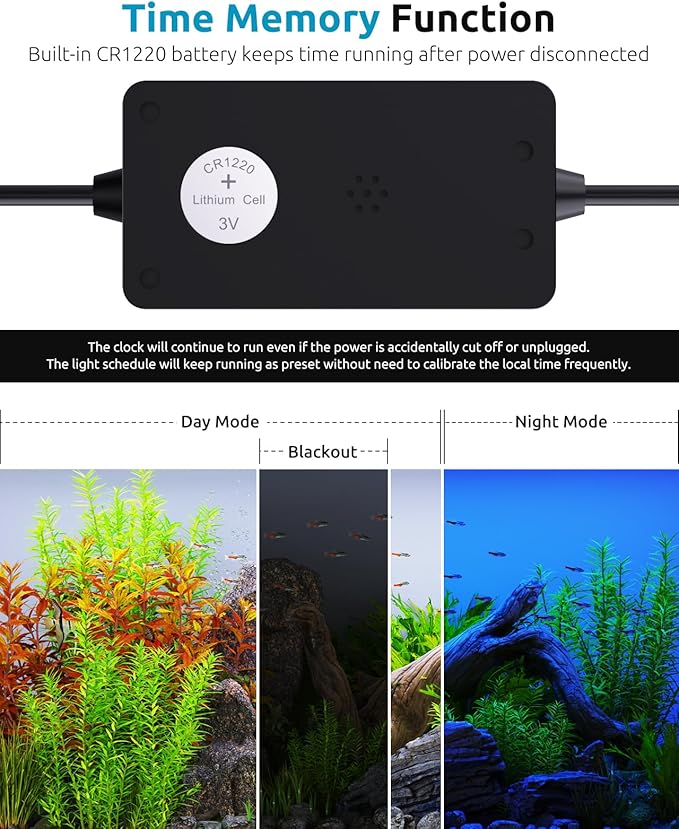 LED Aquarium Light, 24/7 Custom Timer, Power-Off Memory,7-Row LED 12-18in SEAOURA Full Spectrum Fish Tank Light, 8 Colors, 20 Brightness, Day&Night Cycle, Adjustable Mount for Freshwater Plant Growth SEAOURA