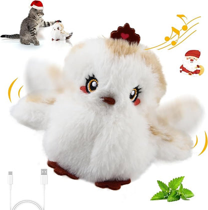 Gigwi Interactive Cat Toys for Indoor Cats, Flapping and Chirping Catnip Toys for Cat Exercise, Automatic Cat Toy with Beating Wings & Real Feather Tail, Rechargeable Cat Kicker Toy Princess - PAWPICO