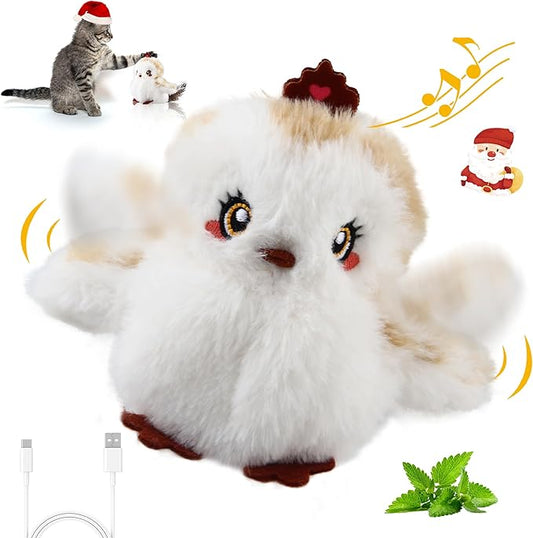 Gigwi Interactive Cat Toys for Indoor Cats, Flapping and Chirping Catnip Toys for Cat Exercise, Automatic Cat Toy with Beating Wings & Real Feather Tail, Rechargeable Cat Kicker Toy Princess - PAWPICO