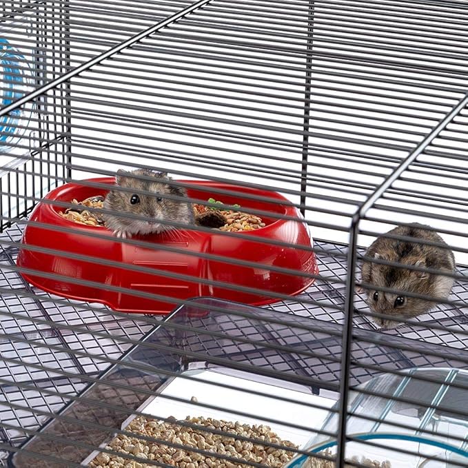 Ferplast Favola Hamster Cage Includes Free Water Bottle, Exercise Wheel, Food Dish & Hamster Hide-Out Large Hamster Cage Measures 23.6L x 14.4W x 11.8H-Inches Ferplast