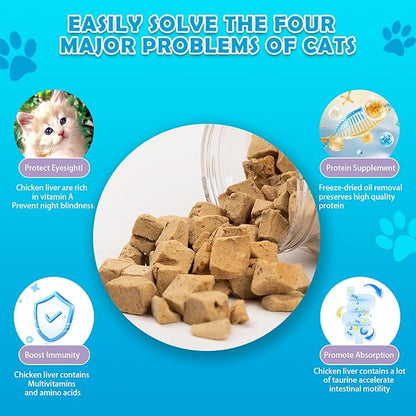 Chicken Liver Dog Treats - Freeze Dried Liver Treats Organic Single Ingredient All Natural Grain-Free Perfect for Training Topper or Snack（4.5oz） - PAWPICO