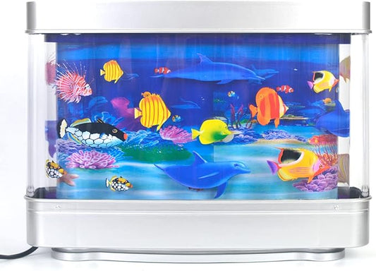 Fake Aquarium Decorative Lamp Artificial Tropical Fish Tank Motion Night Light Virtual Moving Imitating Ocean JINYEEZY