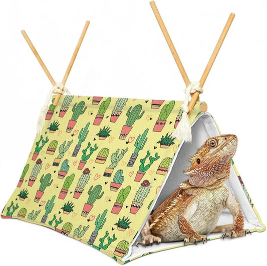 Bearded Dragon Tent Bed,Cactus Pattern Reptile Bearded Dragon cage/hides and Caves/Habitat Hideout… (Cactus 1) Aipush