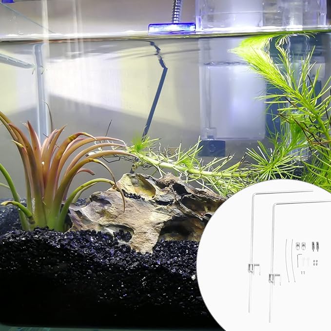 Totority Fish Tank Lighting Holder Bracket Support Aquarium Light Rack LED Light Lamp Aquarium Light Stand Kit Silver Happyforkidstogrowup