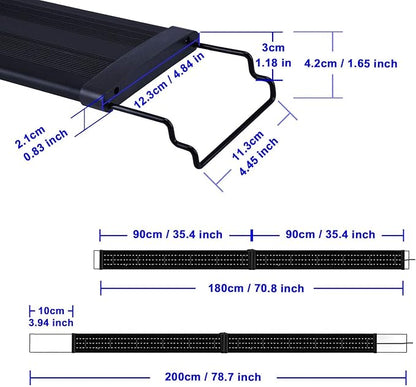 KZKR LED Aquarium Hood Lighting 72-78 inch Fish Tank Light Lamp for Freshwater Marine Saltwater Blue and White Decorations Light 6-7ft (34W) 180cm - 200cm KZKR