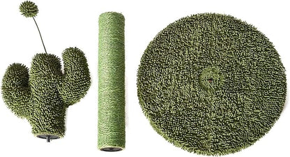 Amazon Basics Cactus Cat Scratching Post with Dangling Ball, 25.6 Inches, Green - PAWPICO