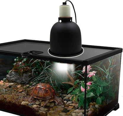 Reptile Heat Lamp, Reptile Light Fixture, 5.5 Inch Deep Dome with Adjustable Clamp PAWPICO