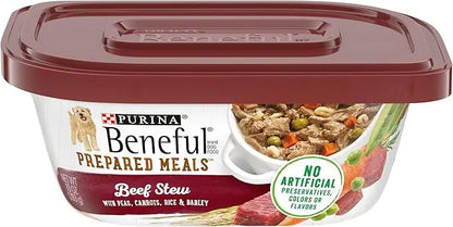 Purina Beneful Gravy Wet Dog Food, Prepared Meals Beef Stew - (8) 10 oz. Tubs - PAWPICO