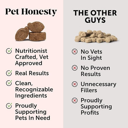 Pet Honesty Hip & Joint Health Max Strength - Natural Joint Supplement for Dogs Chews - Glucosamine, Omega-3s, Chondroitin, Green Lipped Mussel - Help Improve Mobility, May Reduce Discomfort (90 ct) PetHonesty