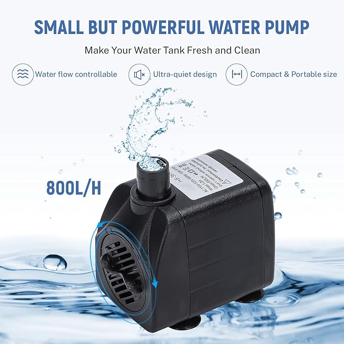 Poafamx Aquarium Chiller 79Gal 1/3 HP Water Chiller for Hydroponics System Home Use Axolotl Fish Coral Shrimp 110V with Pump and Pipe Black Poafamx