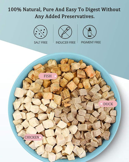 3 in 1 Meat Turtle Food - Chicken & Duck & Fish Meat Natural Freeze Dried Human-Grade Turtle Treats BNYEE