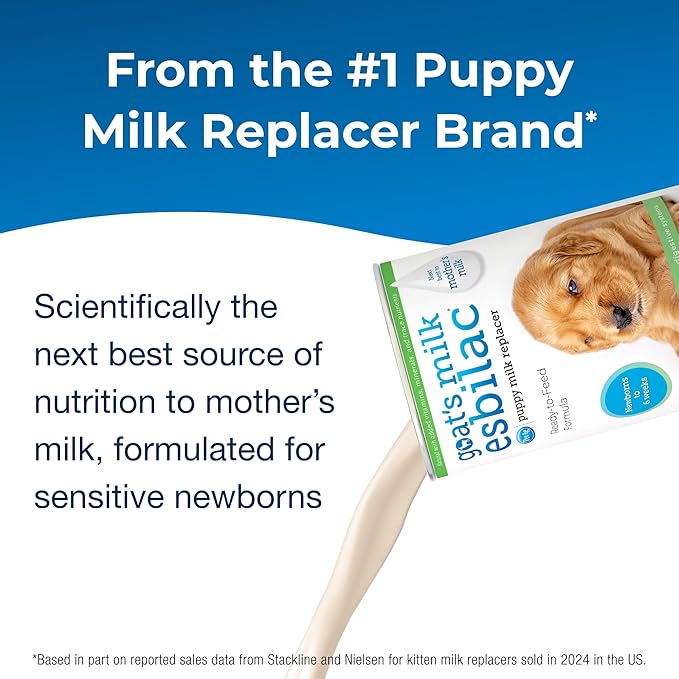 Pet-Ag Goat’s Milk Esbilac Liquid - 11 oz, Pack of 4 - Ready-to-Feed Puppy Formula with Vitamins, Minerals, and Trace Nutrients for Puppies Newborn to Six Weeks Old - for Sensitive Digestive Systems PetAg