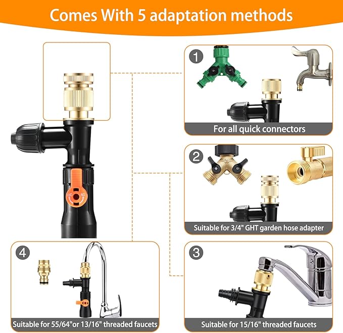 Gravel Vacuum for Aquarium Water Changer Fish Tank Cleaning Tools,Siphon Universal Quick Pump Aquarium Water Changing (50ft) enomol