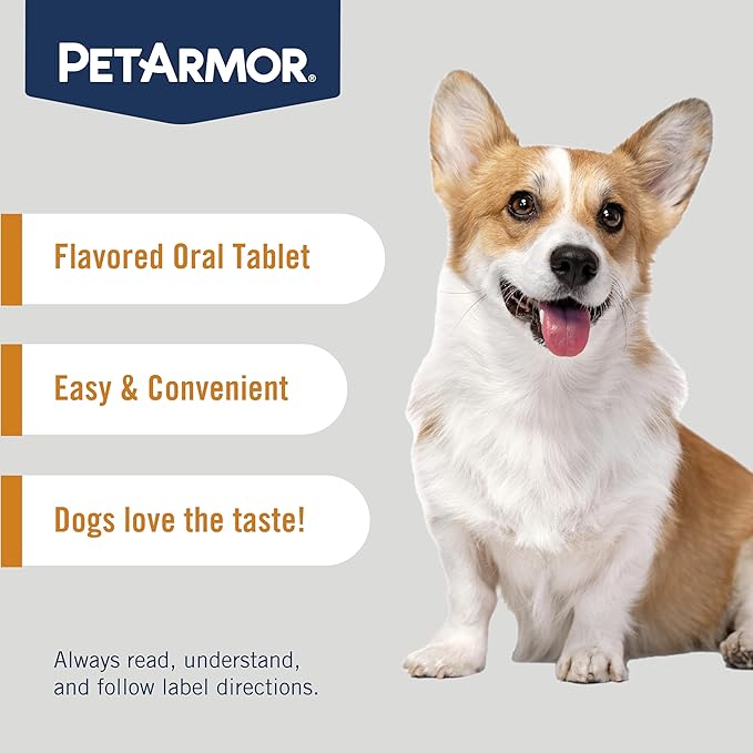 PetArmor 7 Way De-Wormer for Dogs, Oral Treatment for Tapeworm, Roundworm & Hookworm in Small Dogs & Puppies (6-25 lbs), Worm Remover (Praziquantel & Pyrantel Pamoate), 6 Flavored Chewables PetArmor