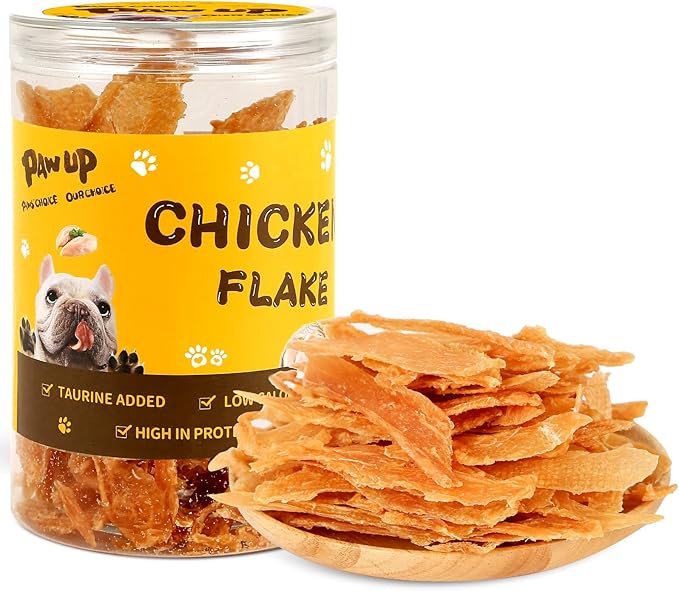 Chicken Jerky Crisp Flakes for Dog Treats, 1% Taurine Added, 6oz (170g), Chip Jerky, High Protein Chicken Dog Training Rewards, Rawhide-Free, Gluten-Free, and Grain-Free - PAWPICO