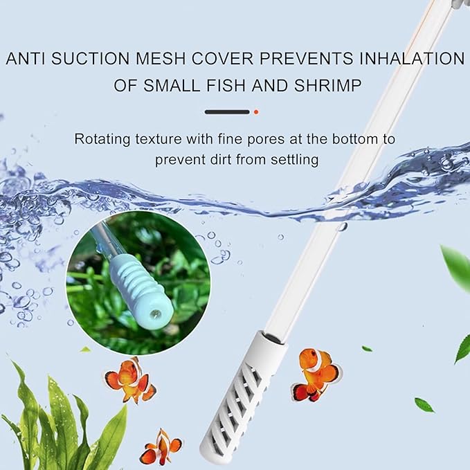 Bubble Magus M-Beans Aquarium Cleaning Kit 10 Gallon Gravel Vacuum & Water Changer Siphon, Long Hose Brush Pad, Ideal for 5-10 Gallon Tanks, Fish Tank Accessories Gravel Vacuum for Aquarium Kit Bubble-magus