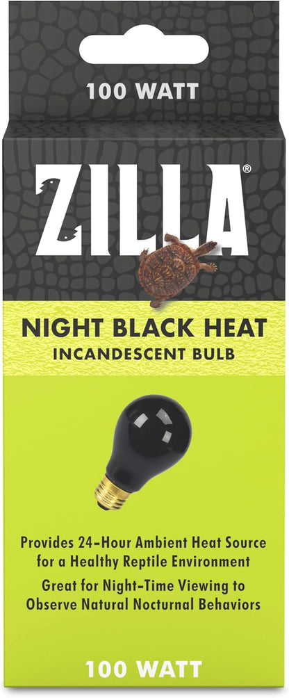 Zilla Incandescent Bulb, Night Black, Ideal for Nocturnal Reptile Species Zilla