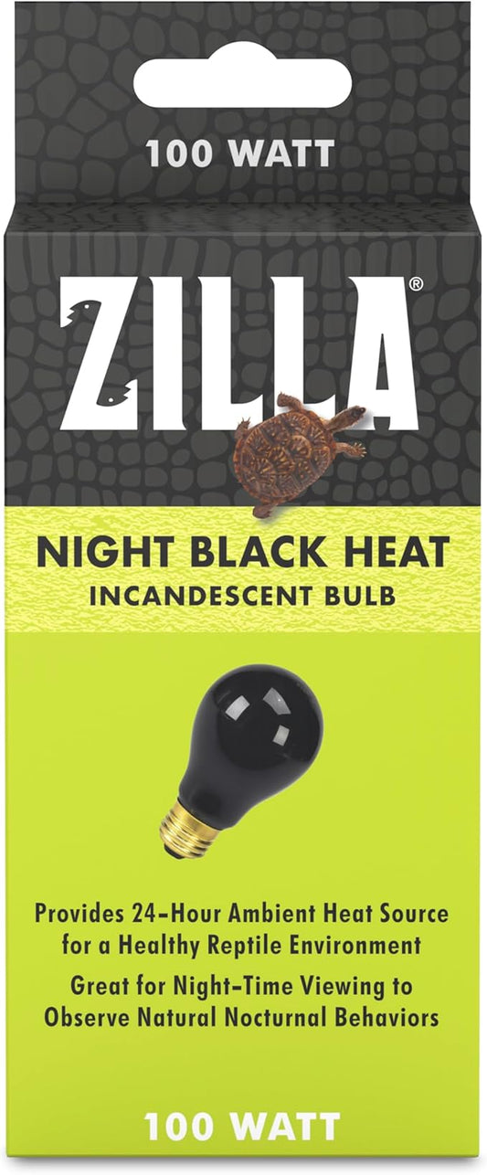 Zilla Incandescent Bulb, Night Black, Ideal for Nocturnal Reptile Species Zilla