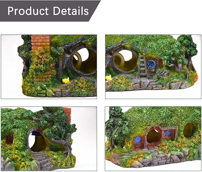 fazhongfa Aquarium Decorations Castle Fish Tank Décor Thematic Ornaments (Hobbit-Small) fazhongfa