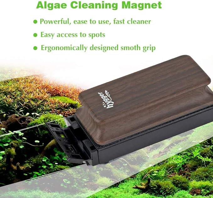 hygger Aquarium Strong Magnetic Cleaner Algae Magnet Cleaning Tool with Scraper Floating Brush for Fish Glass Tank M hygger