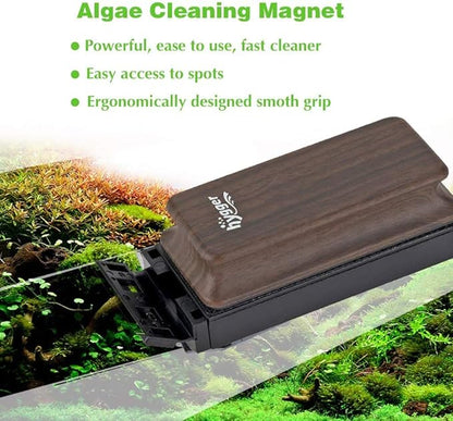 hygger Aquarium Strong Magnetic Cleaner Algae Magnet Cleaning Tool with Scraper Floating Brush for Fish Glass Tank M hygger