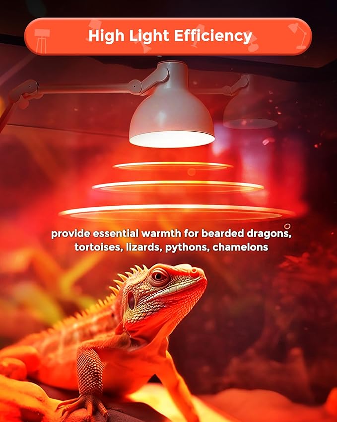 Reptile Heat Bulb, 50W Infrared Heat Lamp Bulbs for Reptiles, G9 Dimmable Red Night Light UVA Amphibians Heat Lamp, 2 Pin Base Mini Heat Bulbs, Bearded Dragon, Turtle Lizard, 4 Pack Total 200W Flaspar