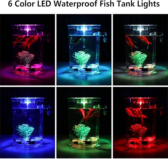 Betta Fish Tank, 360 Aquarium with LED Light, 1 Gallon Fish Bowl, Small Fish Tank Starter Kit, Beta Fish Tank Self Cleaning as Desktop Decoration for Office Home Room Decor Oltraman
