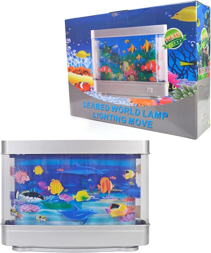 Fake Aquarium Decorative Lamp Artificial Tropical Fish Tank Motion Night Light Virtual Moving Imitating Ocean JINYEEZY
