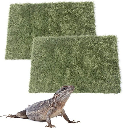 kathson 2pcs Reptile Carpet Terrarium Liner Tortoise Bedding Reptile Substrate Liner Mat Pet Cage Mats Supplies for Lizard Snake Bearded Dragon Gecko Chameleon Turtle Iguana (11.81 X 7.87 in) kathson