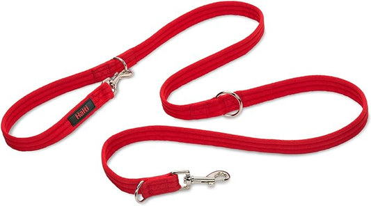 HALTI Training Leash - Multifunctional Double-Ended Dog Leash, Ideal for Anti-Pulling Dog Training. Easy to Use, Lightweight, Soft & Durable. Suitable for Puppies and Small Dogs (Size Small, Red) CompanyofAnimals