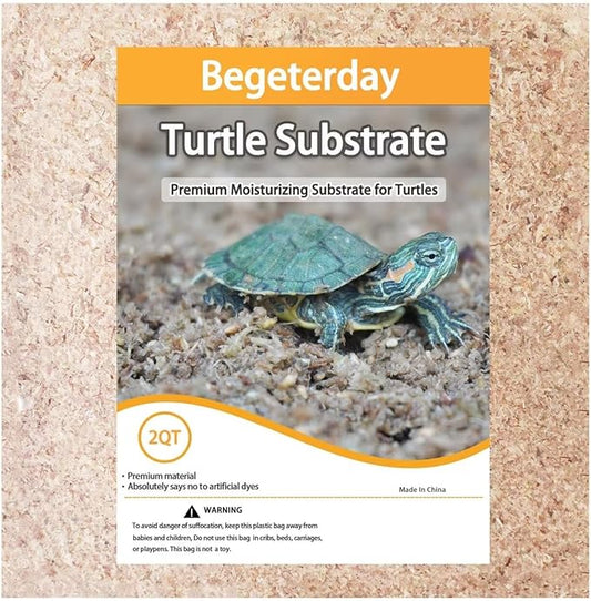 2QT Substrate for Turtle Bedding, Ideal Turtle Tank Accessories for Retains Moisture Begeterday