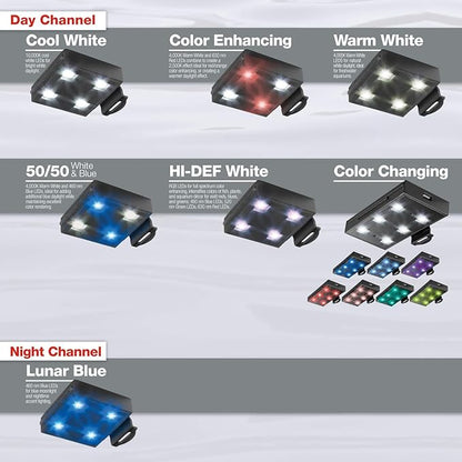 Marineland Fully Adjustable Essential LED Light for 20 Gallon Aquariums, Customizable Lighting Marineland