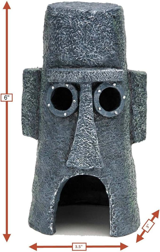 Penn-Plax Spongebob Squarepants Squidward’s Easter Island Home - Officially Licensed Aquarium Ornament - Medium (SBR11) Penn-Plax