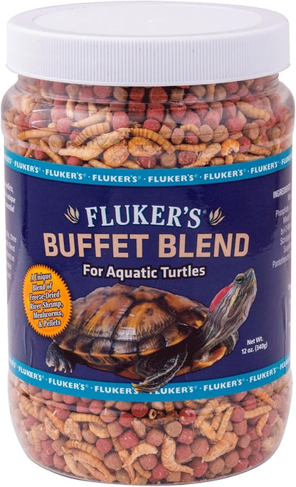 Fluker's Flukers 70131 Buffet Blend Aquatic Formula Turtle Food, 12oz Flukers