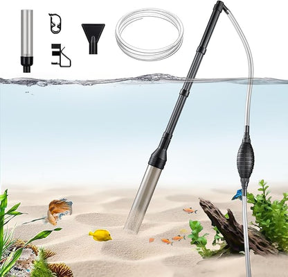 Carefree Fish Aquarium Gravel Cleaner Fish Tank 256Gph Water Changer Gravel Vacuum Adjustable Length ABS Bewatermyfriend
