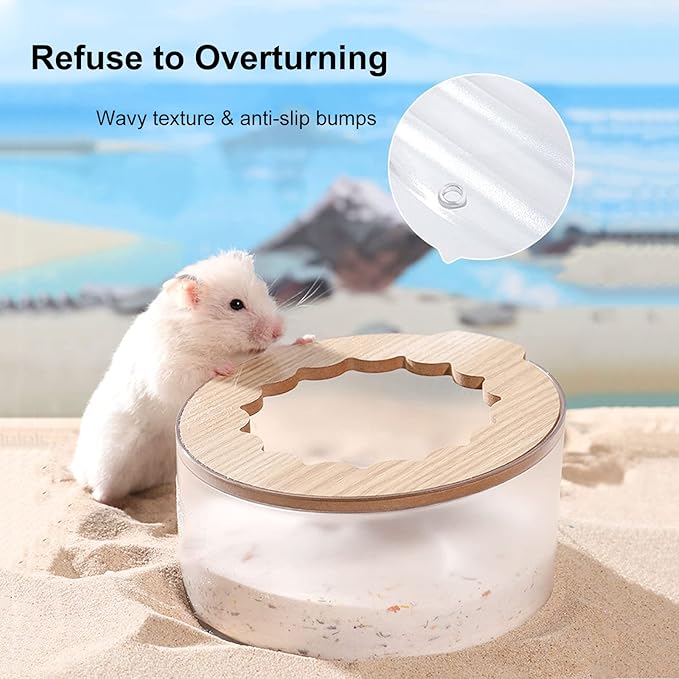Hamster Sand Bath Box, Small Animal Bathroom & Digging Room, Hamster Litter Box, Easy to Clean, for Dwarf Hamster, Syrian Hamster, Gerbil and Other Small Animal Wenriko