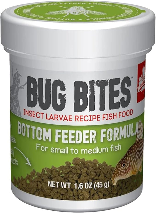 Fluval Bug Bites Bottom Feeder Fish Food, Granules for Small to Medium Sized Fish, 1.60 Oz., A6586 Fluval